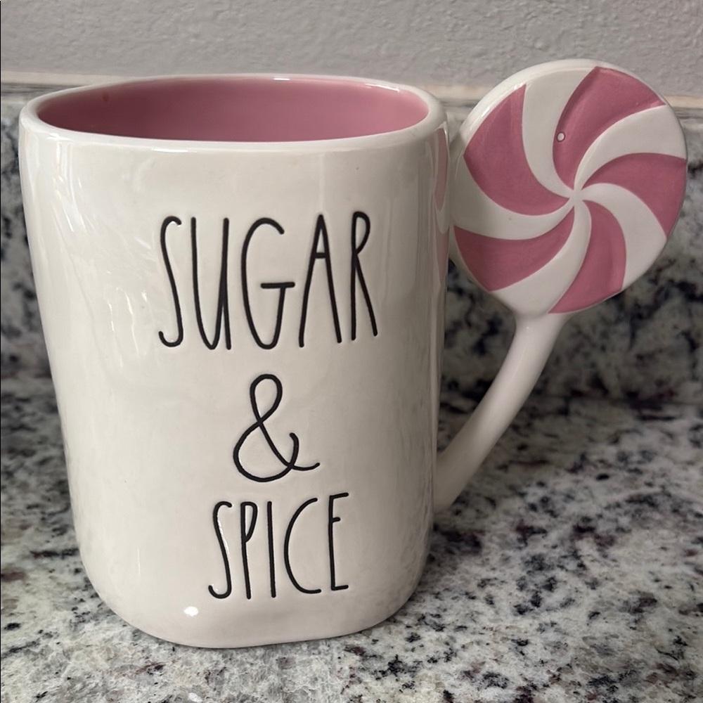 Rae Dunn Sugar & Spice Mug with Pink Interior